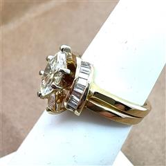 14K Yellow Gold Marquise Natural Diamond Wedding Set .75 Cttw Size 4.5